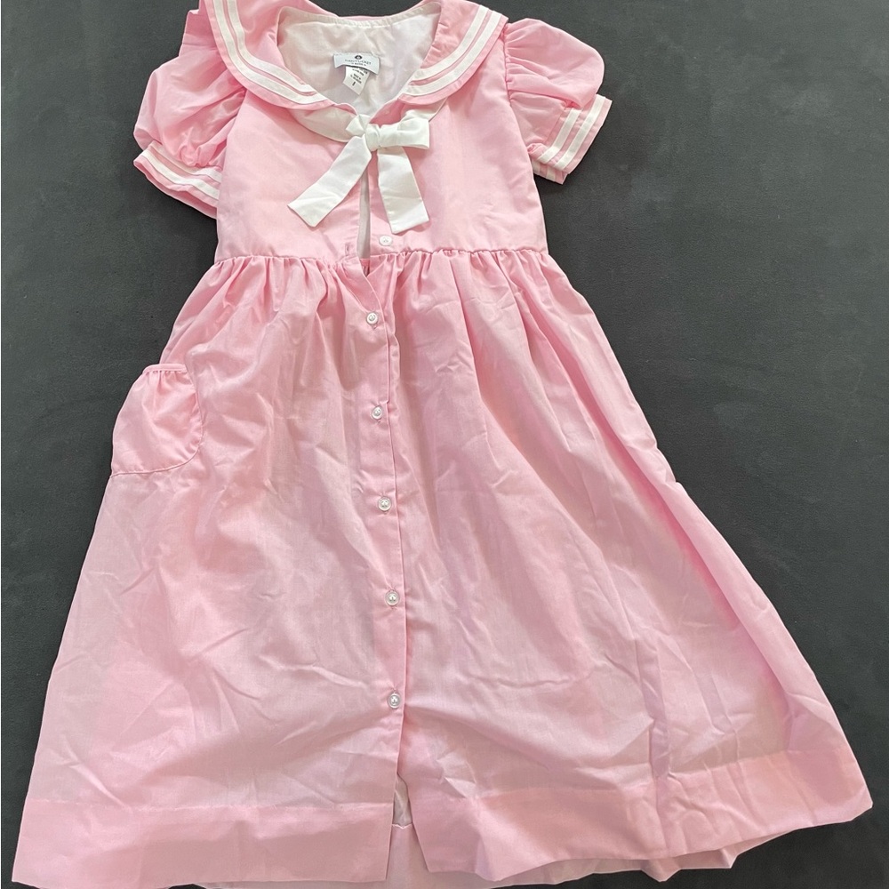 Pink Sailor Dress with Bow